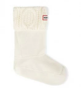 Hunter Original Short Cable Knitted Sock - White Size M Women