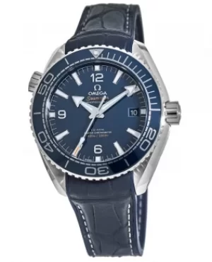 Omega Seamaster Planet Ocean 600M 43.5mm Blue Dial Leather Strap Mens Watch 215.33.44.21.03.001 215.33.44.21.03.001
