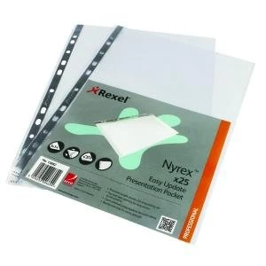 Rexel Nyrex TopSide A4 Presentation Pockets Pack of 25 13682