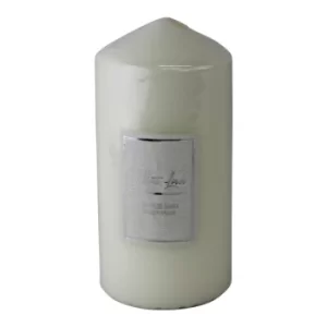 White Linen Fragranced Pillar Candle, 14x7cm