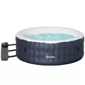 Outsunny Inflatable Hot Tub Spa With Pump 4-6 Person - Dark Blue