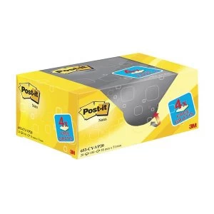 Post it 38mm x 51mm Cube Notes Value Pack Canary Yellow 100 Sheets Per Pad20 Pads Per Pack
