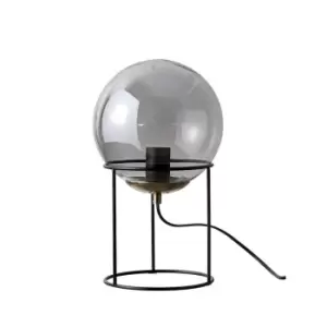Moon Globe Table Lamp Smoked Glass 34cm