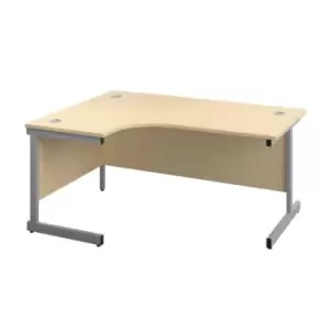 1600 X 1200 Single Upright Left Hand Radial Desk Maple-Silver