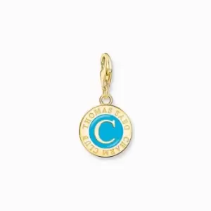 Charmista Turquoise Sterling Silver Gold Plated Enamel Coin Charm 2099-427-17