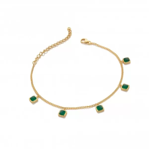 Square Green Agate Bracelet DL663