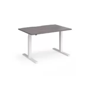 Dams Elev8 Touch straight sit-stand desk 1200mm x 800mm - white frame, grey oak