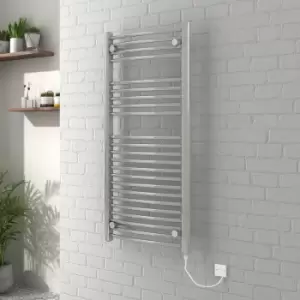 Vienna 1100 x 500mm Curved Chrome Electric Heated Towel Rail - please select - please select - please select