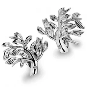 Hot Diamonds Ladies Silver Tree Stud Earrings