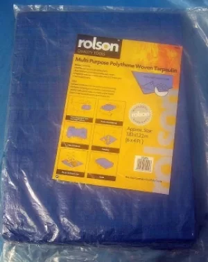 Rolson Multipurpose Polythene Woven Tarpaulin, Blue, 6 x 4ft
