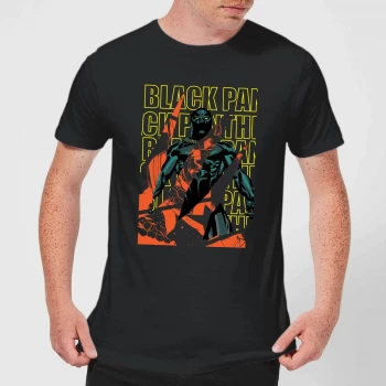 Marvel Avengers Black Panther Collage Mens T-Shirt - Black - XS - Black