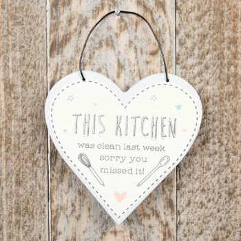 Love Life Mini Heart Plaque - Kitchen