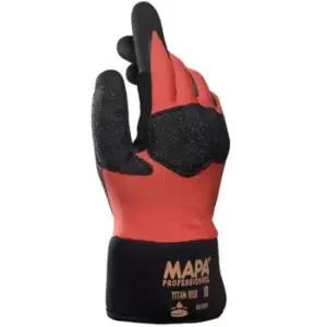 Mapa Titan Orange Nitrile Coated Nitrile Work Gloves, Size 10, Large, 2 Gloves
