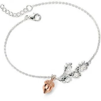Ladies Elements Sterling Silver Acorn & Leaf Bracelet