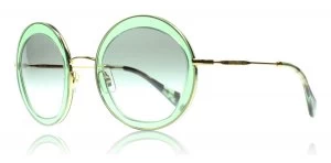 Miu Miu 50QS Sunglasses Gold / Green TWN1E0 52mm