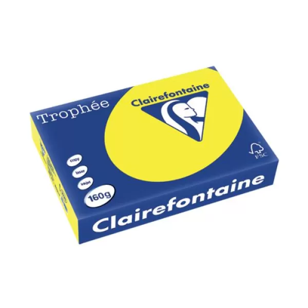 Clairefontaine Trophee A4 160 gsm Intensive Yellow Multipurpose Colour Paper