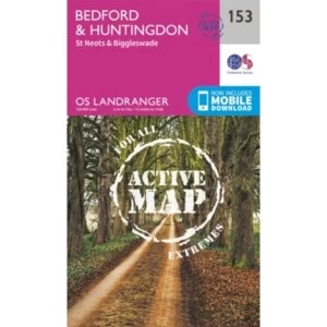 Bedford, Huntingdon, St. Neots & Biggleswade by Ordnance Survey (Sheet map, folded, 2016)