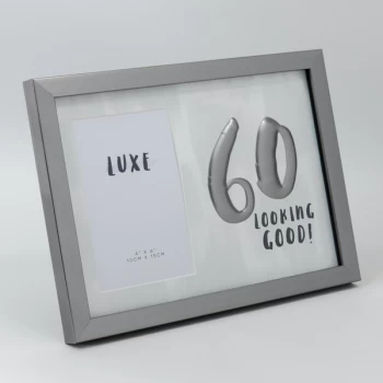 4" x 6" - Luxe Male Gunmetal Birthday Frame - 60