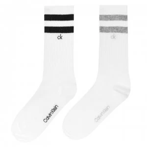 Calvin Klein 2 Pack Striped Socks - White/White1