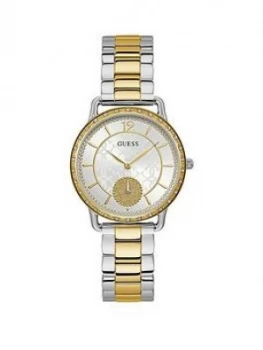 Guess Guess Astral Silver And Gold Detail Dial Two Tone Stainless Steel Bracelet Ladies Watch