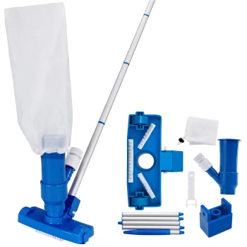 Pool Cleaning Kit 3Pcs with Vacuum, Pole & Collecting Bin