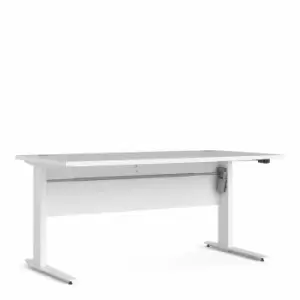 Prima Desk with Height Adjustable White Legs 150cm, white