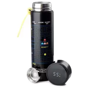 Pac-Man Reusable Stainless Steel Hot & Cold Thermal Insulated Drinks Bottle Digital Thermometer 450ml