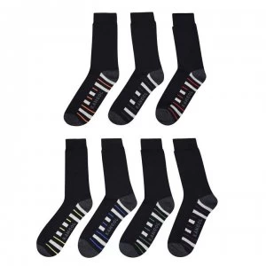 Kangol Formal Socks 7 Pack - Grey Stri Sole