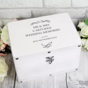 Personalised Antique Scroll Leatherette Keepsake Box