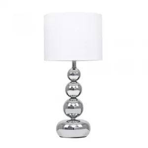 Marissa Chrome Touch Table Lamp with White Shade