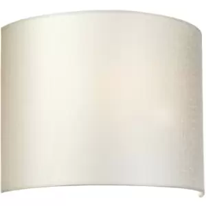 Elstead - LightBox Cooper Medium Curved Wall Light Polished Chrome, Ivory Faux Silk Shade