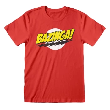 Big Bang Theory - Bazinga Unisex Large T-Shirt - Red