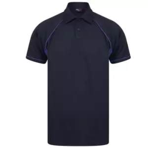 Finden & Hales Childrens/Kids Piped Performance Polo Shirt (13-14 Years) (Navy/Royal Blue)