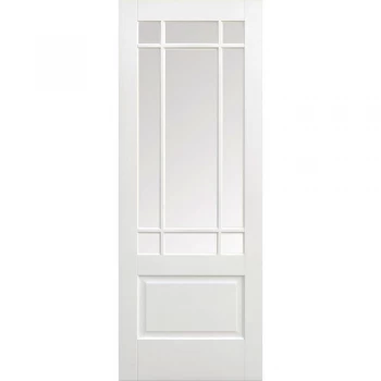 LPD Downham White Primed Clear Bevelled Glazed Internal Door - 1981mm x 838mm (78 inch x 33 inch)