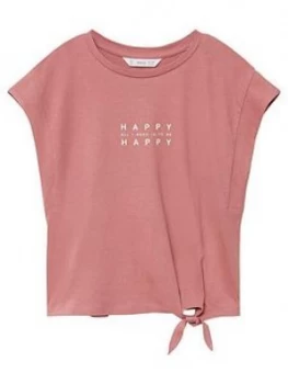 Mango Girls Happy T-Shirt - Pink