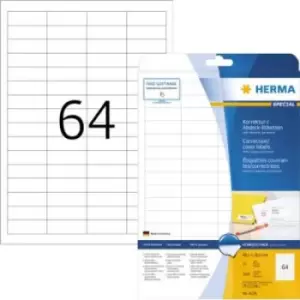 Herma 4226 Labels (A4) 48.3 x 16.9mm Paper, matt White 1600 pc(s) Permanent Correction labels