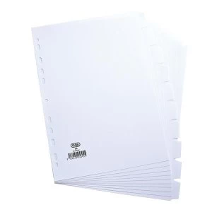 Elba A4 Manilla Subject Dividers Europunched 10 Part White Single