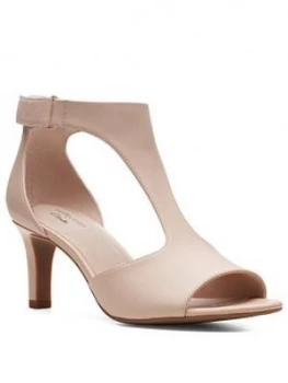 Clarks Alice Flame Leather Heeled Sandals - Blush