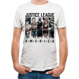 Justice League Comics - America Mens Medium T-Shirt - White