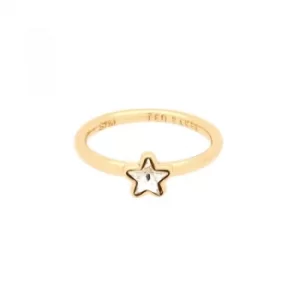 Ted Baker Ladies Gold Plated Crystal Star Ring Size ML