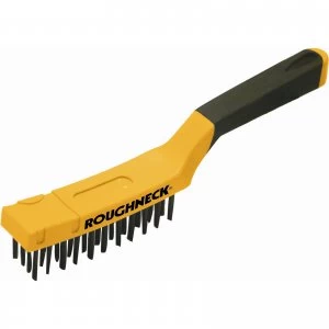 Roughneck Carbon Steel Soft Grip Wire Brush 4 Rows