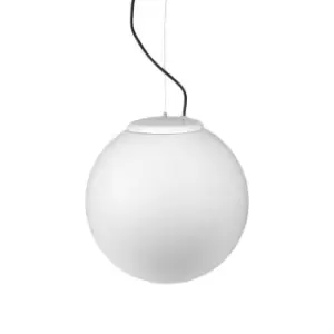 Cisne Small Outdoor Globe Ceiling Pendant Light White IP44, E27