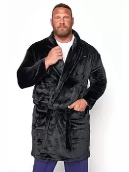 BadRhino Essential Dressing Gown - Black, Size 4XL, Men