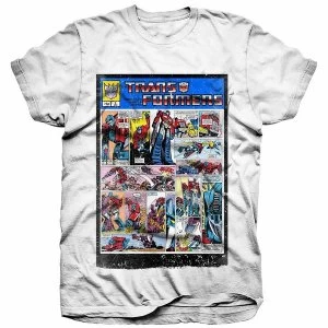 Hasbro - Transformers Comic Strip Unisex XX-Large T-Shirt - White