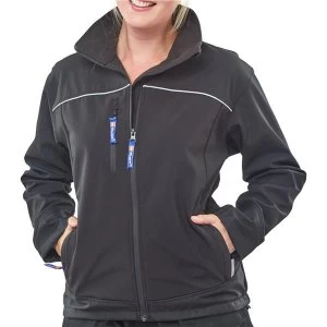 Click Workwear Ladies Soft Shell Water Resistant Jacket XS Black Ref