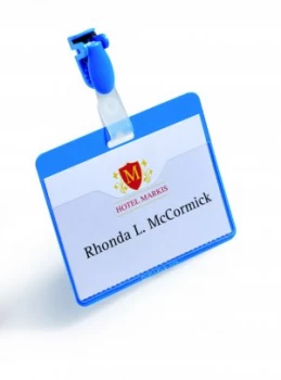 Durable Blue Visitor Name Badge 60x90mm Pack of 25 814706
