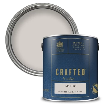 CRAFTED by Crown Flat Matt Interior Wall, Ceiling and Wood Paint - Clay Like - 2.5L
