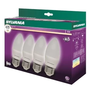 Sylvania 5W E27 SL4 Candle - 4 Pack