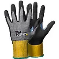 TEGERA Nitrile Gloves Technology, Glass Fibre Thread, Nylon, Spandex, Nitrile Foam, Waterbased PU (Polypropylene), HPPE, Elastane Size 7 Grey, Yellow