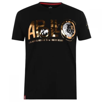 Alpha Industries Alpha Industries Apollo 11 Anniversary Foil T Shirt - Black 03
